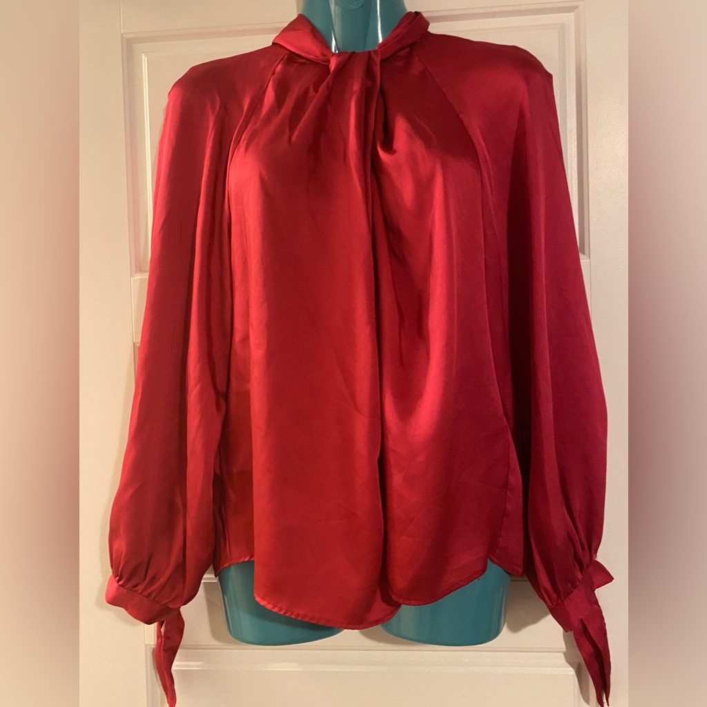 Zara Silky Dark Pink Blause Medium